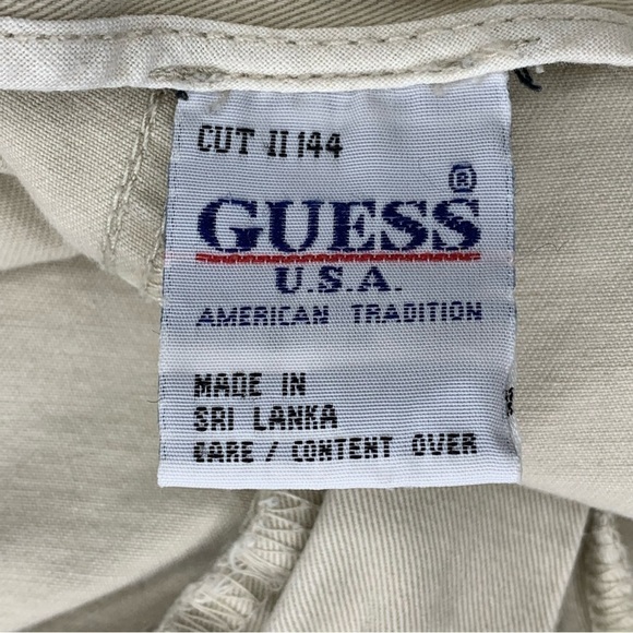 Guess Chino Khaki Cotton Shorts Size 30 Waist Made In USA Classic Casual - Picture 8 of 8